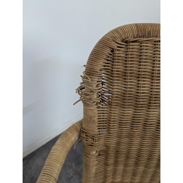 Brown Rattan Armchairs, 1950s, Set of 2 For Sale - Image 4 of 8
