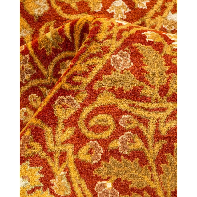 Textile Mogul, One-of-a-Kind Hand-Knotted Area Rug in Orange, 5' 1" x 8' 3" For Sale - Image 7 of 8