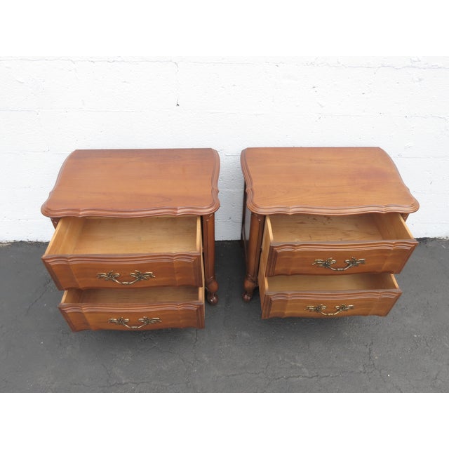 French Carved Large Nightstands Bedside End Tables a Pair 6437 For Sale - Image 4 of 14