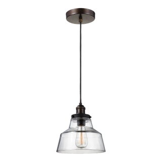 Sean Lavin By Visual Comfort Studio Baskin Chimney Pendant in Painted Aged Brass / Dark Weathered Zinc For Sale