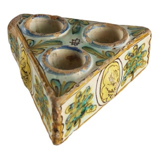 Spice Rack in Polychrome Majolica For Sale