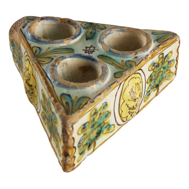 Spice Rack in Polychrome Majolica For Sale