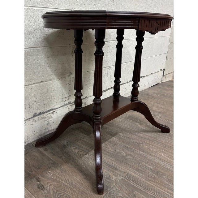 Late 19th Century Antique Victorian Eastlake Flame Mahogany Parlor Table For Sale - Image 5 of 8