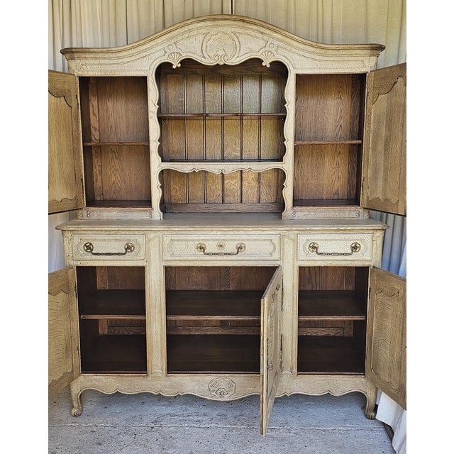 French 1920s French Wooden Cabinet, Sideboard Cabinet, 2 Piece Cabinet, Farm House Style For Sale - Image 3 of 16