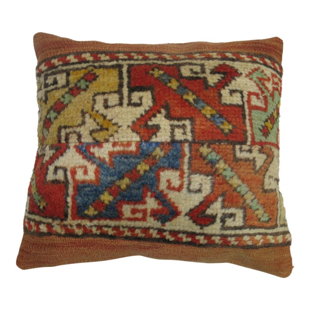 Vintage Turkish Rug Pillow For Sale