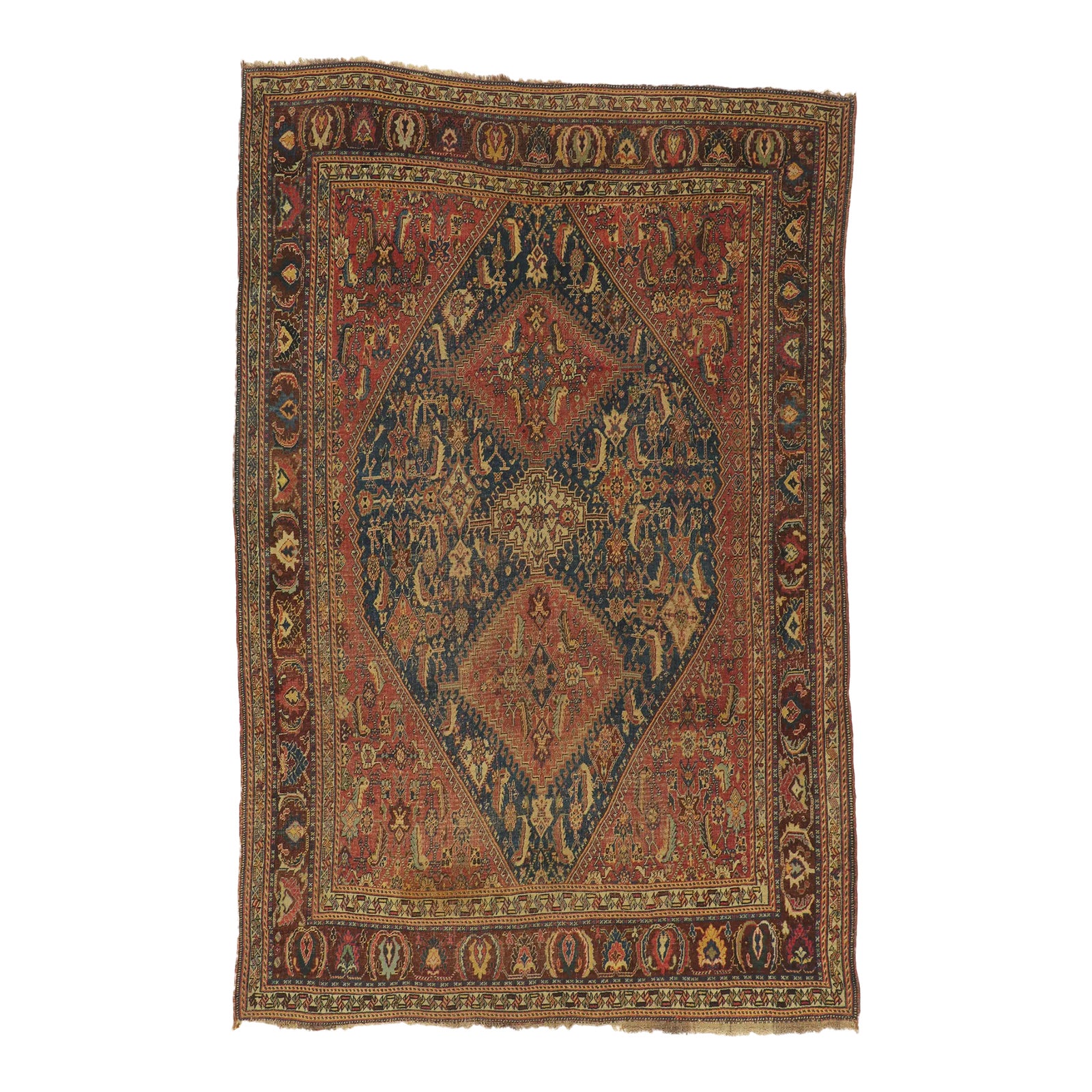 Antique Persian Qashqai Rug | Chairish