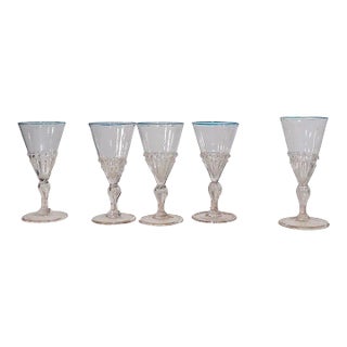 Set of Five Venetian Murano Cordials After Salviati For Sale