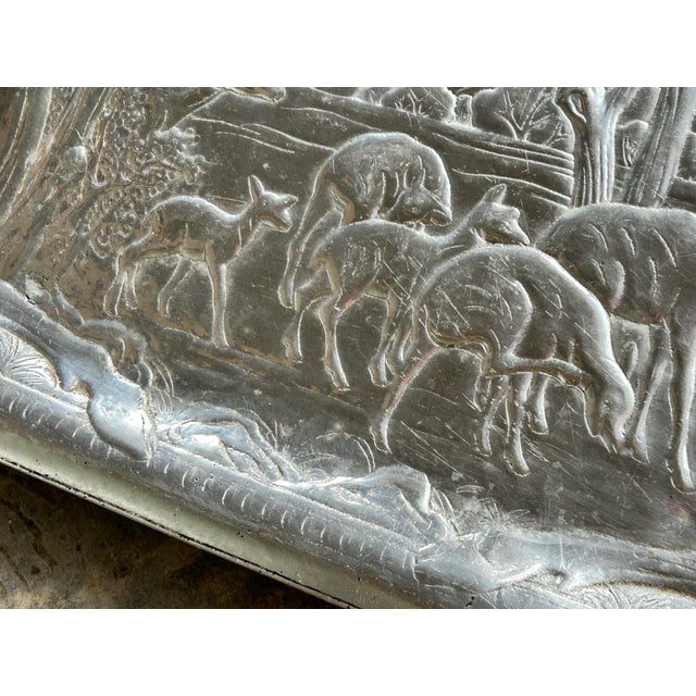 Vintage Cast Aluminum Stag Woodland Serving Tray For Sale In Savannah - Image 6 of 10