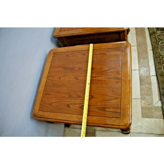 1990s Vintage Bernhardt Furniture Side Tables Matching Set Drawer - a Pair For Sale - Image 9 of 10
