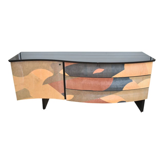 1980s Vintage Carlo Malnati Colorful Italian Credenza For Sale