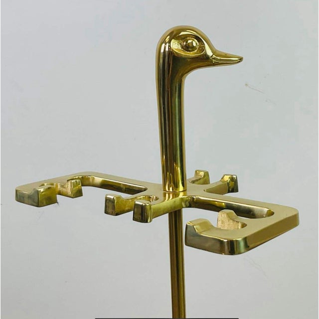 Vintage Brass Duck Head Fireplace Tools and Stand French Maison Jansen Style For Sale - Image 9 of 12