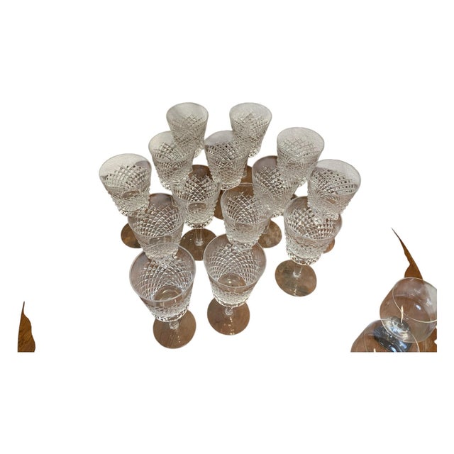 1970s Set of 14 Water Goblet Alana by Waterford Crystal Discontinued For Sale - Image 9 of 10