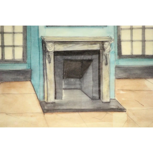 "Salon Interior" Watercolour Painting For Sale - Image 5 of 6