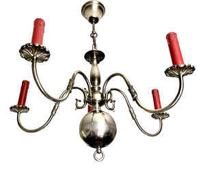 Dutch Grey Metal Chandelier, 1970