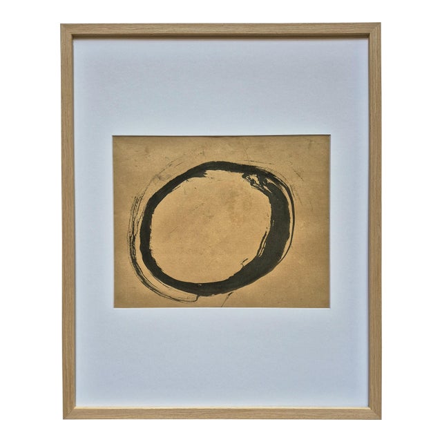 Antique Japanese Edo Era Calligraphy Painting of the “Zen Mind” (Ensō) – Newly Framed. For Sale