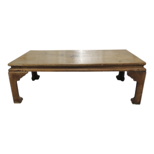 Vintage Wood Carved Low Asian Coffee Table - Wabi Sabi