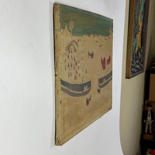 Folk Art 1960s 1st Time to Market, Folk Art O/C Painting by Abraham Feit, New York City Dealer & Artist For Sale - Image 3 of 12