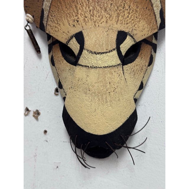 Brown Hilary Handcrafted Clay Animal Wall Mask For Sale - Image 8 of 12