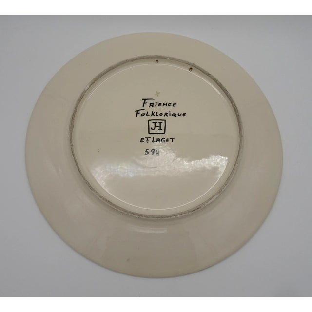 Ceramic Art Deco 574 Plate Number by Jules Henriot Quimper for Etienne Laget, 1930s For Sale - Image 7 of 10