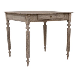 19th Century French Provincial Oak Side Table with Single Drawer For Sale