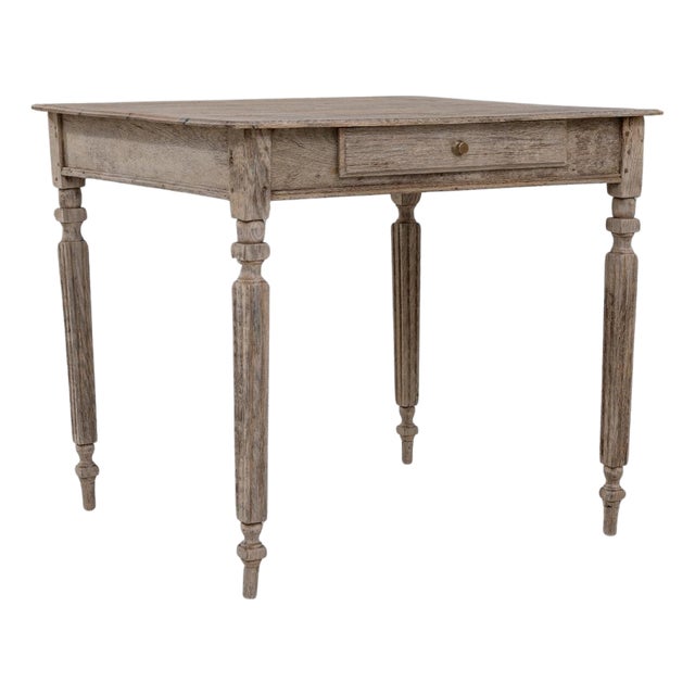 19th Century French Provincial Oak Side Table with Single Drawer For Sale
