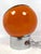 Mid-Century Modern 1960s Orange Ball Form Glass Lamp With Chrome Base- Attributed to Harvey Guzzini For Sale - Image 3 of 9