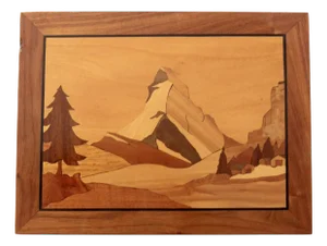 Vintage Hand-Crafted Marquetry Art