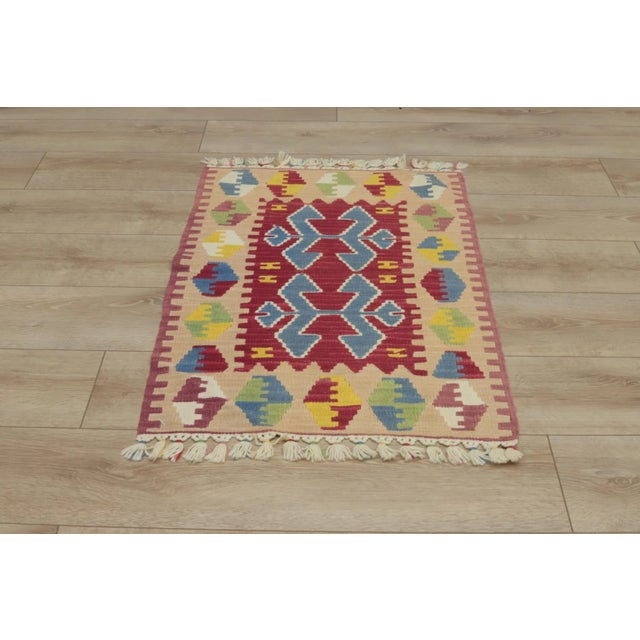 Tribal 1960s Tribal Style Geometric Colorful Cappadocia Kilim Rug For Sale - Image 3 of 13