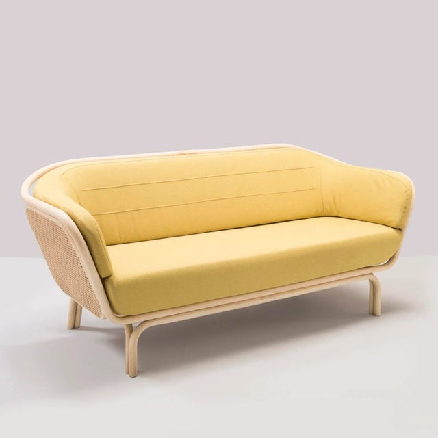 Not Yet Made - Made To Order Bôa Rattan Sofa with Gabriel Fabrics Medley 62054 Cushion by At-Once for Orchid Edition For Sale - Image 5 of 5