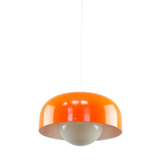 Big Space Age Pendant in Orange from Guzzini, 1970s For Sale