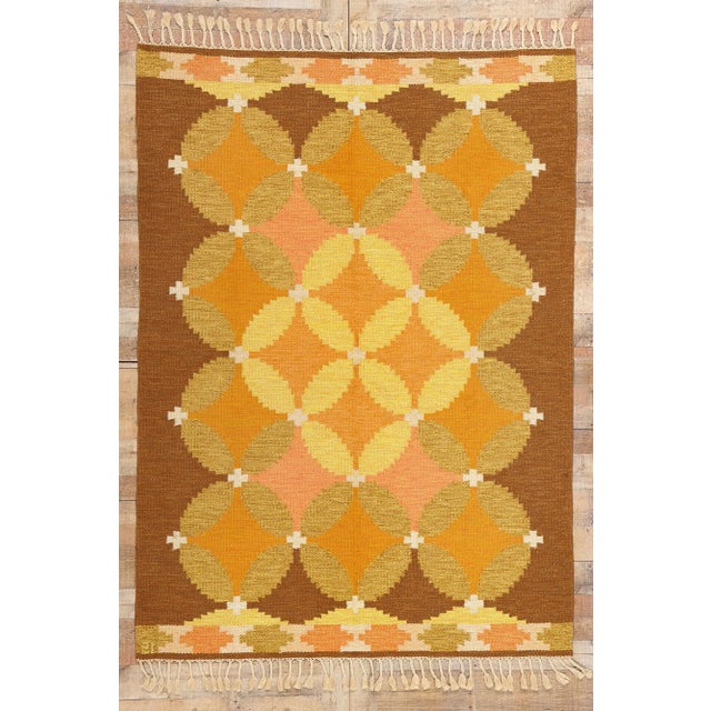 Ingegerd Silow Vintage Swedish Rollakan Rug - 05'05 X 07'07 For Sale - Image 9 of 9