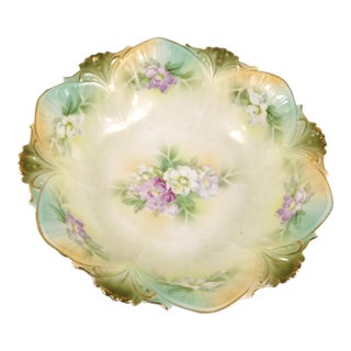 1920s Reinhold Schlegelmilch Rs Prussia Green and Purple Serving Bowl For Sale