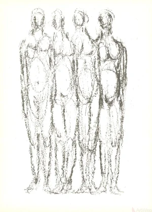 Rodolphe Raoul Ubac, Quatre Personnages, 1966 Lithograph