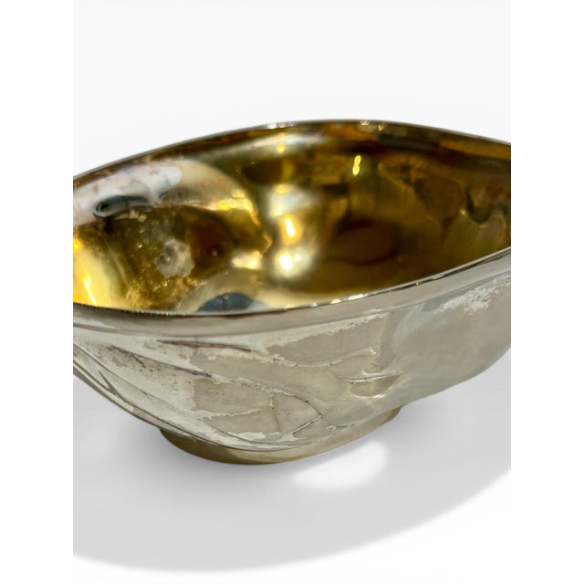 Vintage French Silver-Plated Walnut Form Covered Box For Sale - Image 13 of 16