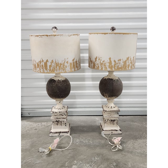 Farmhouse Style Baluster Form Lamps- A Pair For Sale - Image 4 of 12