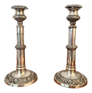 Antique Georgian Telescopic Candlesticks, 1800s, Set of 2
