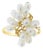 Freshwater Pearl Cluster Cocktail Ring 14k Yellow Gold, Size 3 For Sale