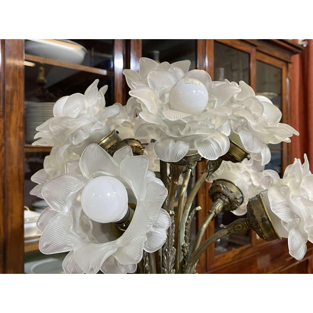 1950s 11-Light Floor Lamp in Copper and Silver Metal, 1950s For Sale - Image 5 of 12