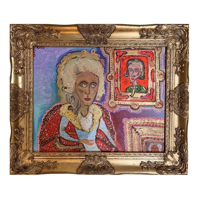 Textured Painting on Canvas by Serg Graff, Portrait of Elizabeth Hamilton, Coa For Sale