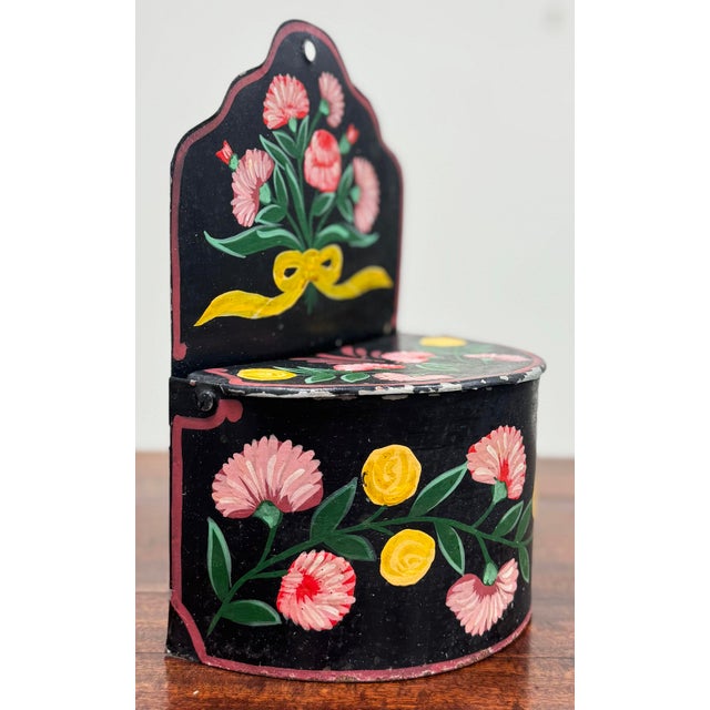 Vintage Wall-Mounted Tole Painted Metal Pocket For Sale In Kansas City - Image 6 of 13