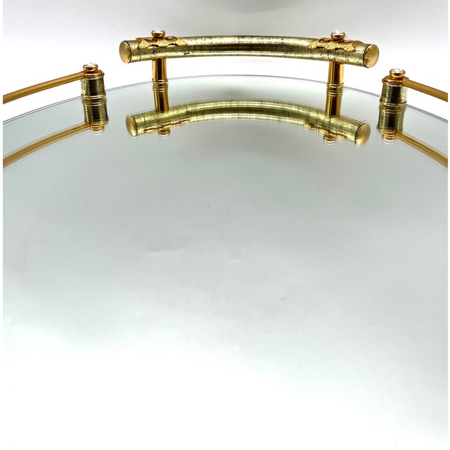 Hollywood Regency 24k Gold-Plated Mirrored Tray from Dimart Milano, Italy, 1980s For Sale - Image 18 of 18