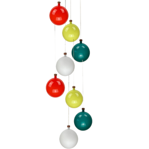 Cascade Glass & Teak Lamps from Luxus, Set of 8