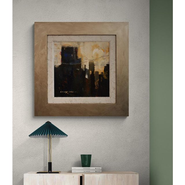 Mid Sized Framed Square Abstract Landscape on Canvas. For Sale - Image 9 of 9