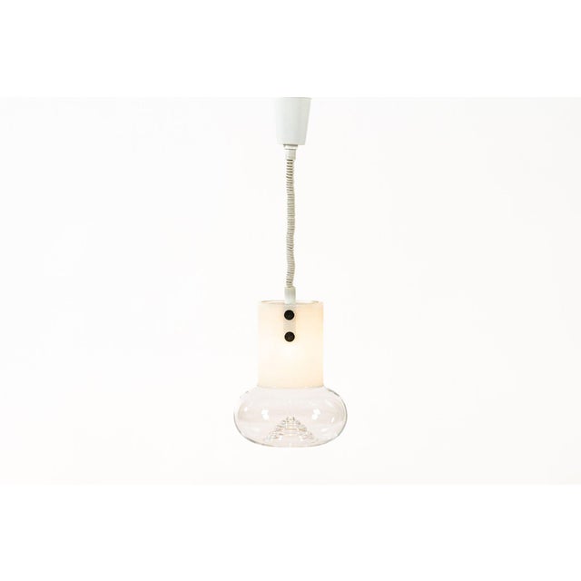 Mid-Century Modern Mid Century Swedish Modern Glass Pendant Lamp by Orrefors 1960s For Sale - Image 3 of 14