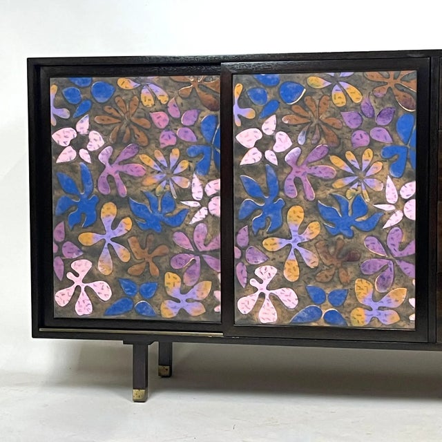 Midcentury Harvey Probber Credenza Dresser With Arpad Rasti Enameled Doors Rare For Sale In New York - Image 6 of 11
