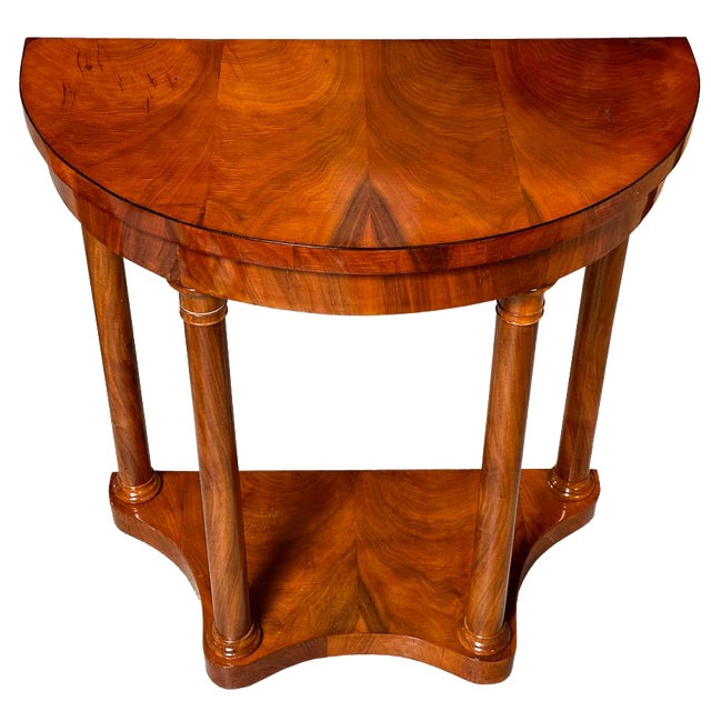 Biedermeier Walnut Console Table, 1830s For Sale
