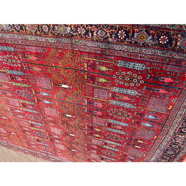 Early 20th Century Antique Persian Bijar Halvayi Carpet, Forest Design For Sale - Image 5 of 12