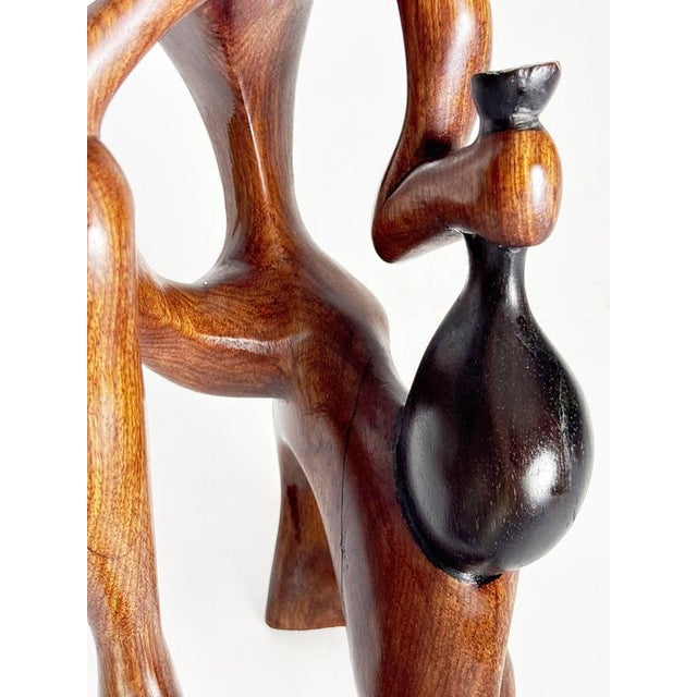 Wooden Sculpture of a Crouching Woman, France, 1970s For Sale - Image 10 of 18