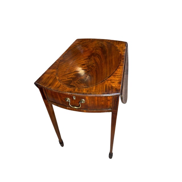 19th Century English Mahogany Pembroke Table With Satinwood Inlay For Sale In New York - Image 6 of 6