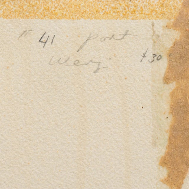 'Fishermen at Monterey Wharf' by Katherine Wengi, Mid-Century Woman Artist, Watercolor Society of Oregon For Sale - Image 10 of 11